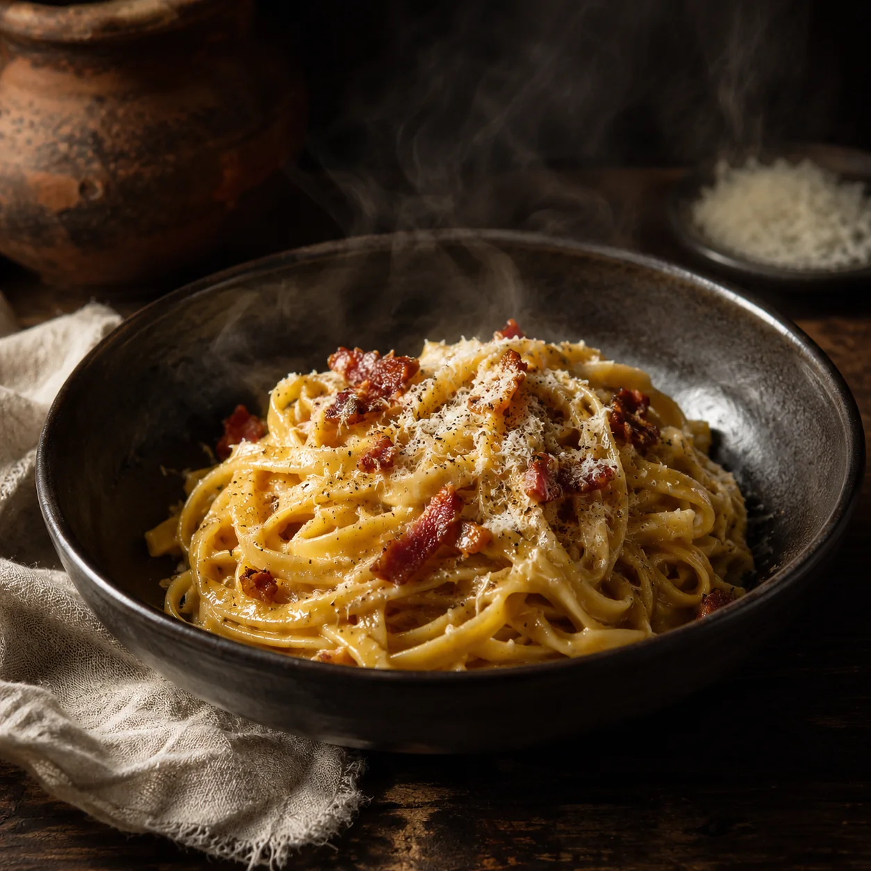 Tagliatelle carbonara s guanciale
